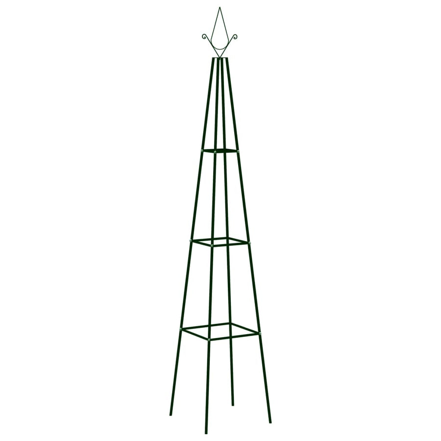 Suporturi Plante Grădină 2 Buc. Verde Închis 35X35X195 Cm Fier