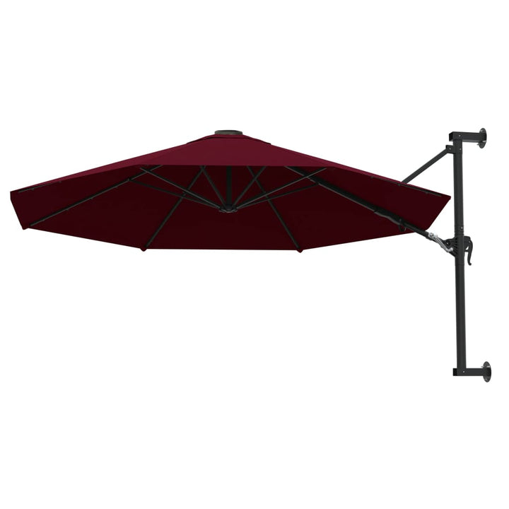 Umbrelă De Soare De Perete, Stâlp Metalic, Roșu Vișiniu, 300Cm