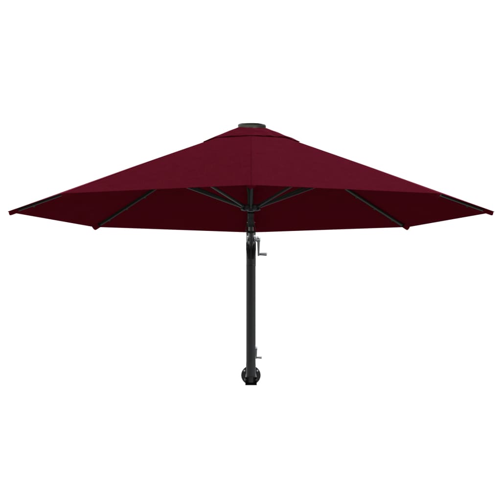 Umbrelă De Soare De Perete, Stâlp Metalic, Roșu Vișiniu, 300Cm