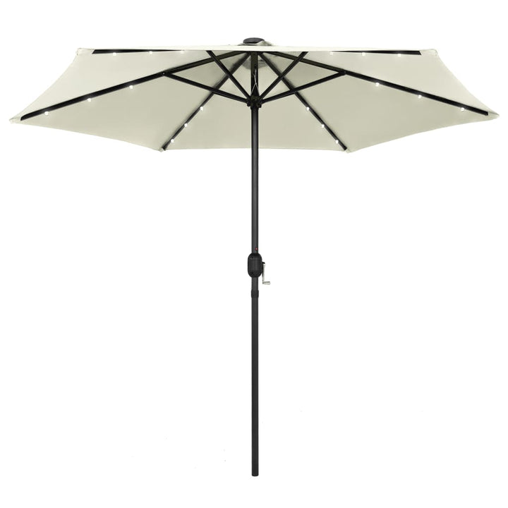 Umbrelă De Soare Cu Led-Uri, Stâlp Din Aluminiu, Taupe, 270 Cm