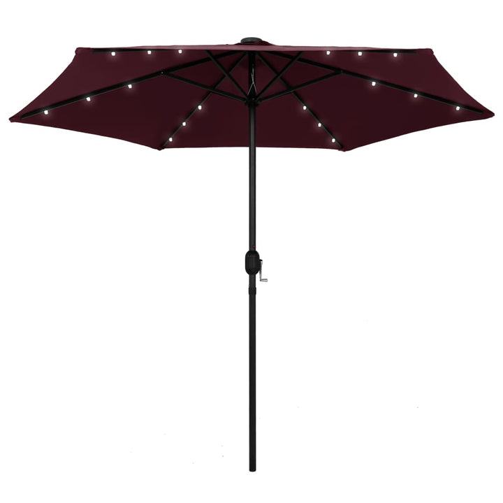 Umbrelă De Soare Cu Led-Uri, Stâlp Din Aluminiu, Taupe, 270 Cm