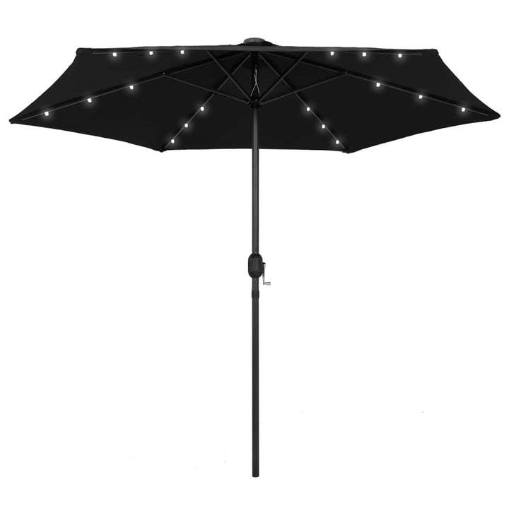 Umbrelă De Soare Cu Led-Uri, Stâlp Din Aluminiu, Taupe, 270 Cm