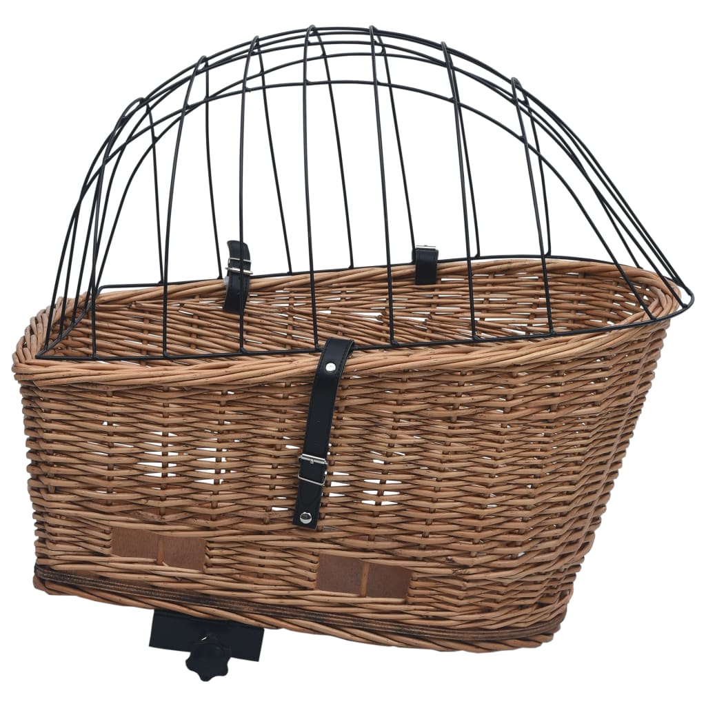 Coș Portbagaj Bicicletă Cu Capac 55X31X36 Cm, Răchită Naturală