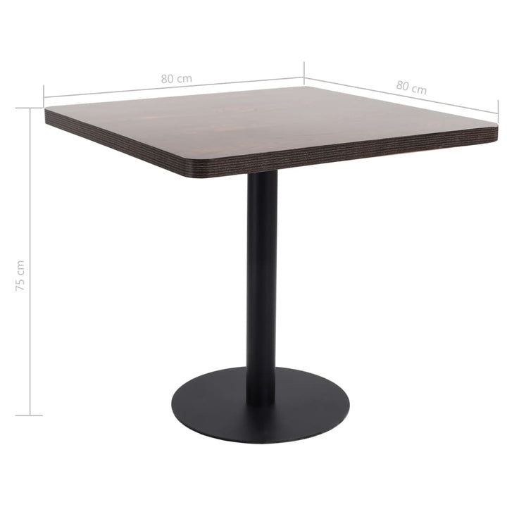 Masă De Bistro, Maro Închis, 80 X 80 Cm, Mdf