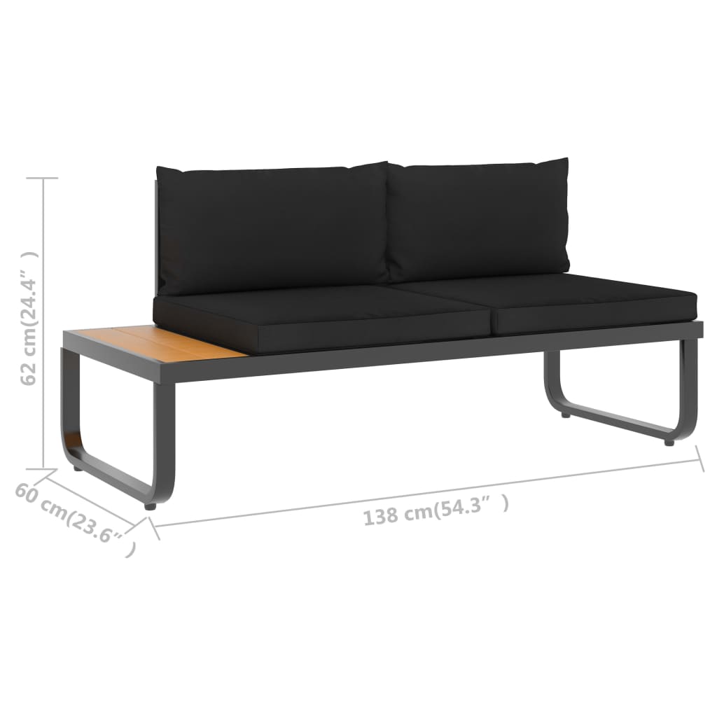 Set Canapea De Grădină Colțar Cu Perne, 4 Piese, Aluminiu, Wpc