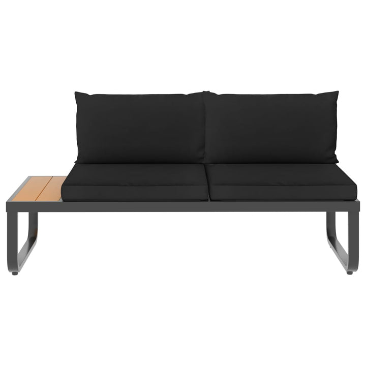 Set Canapea De Grădină Colțar Cu Perne, 4 Piese, Aluminiu, Wpc
