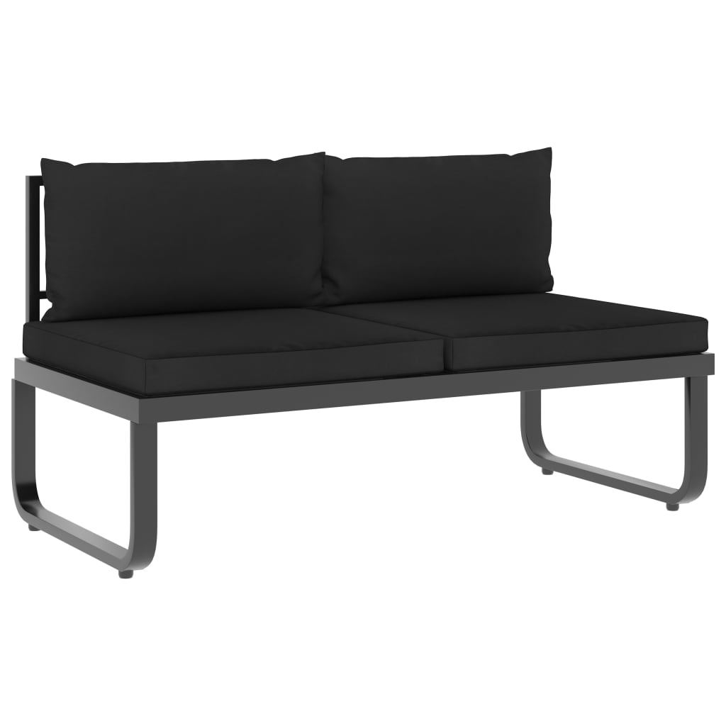 Set Canapea De Grădină Colțar Cu Perne, 4 Piese, Aluminiu, Wpc