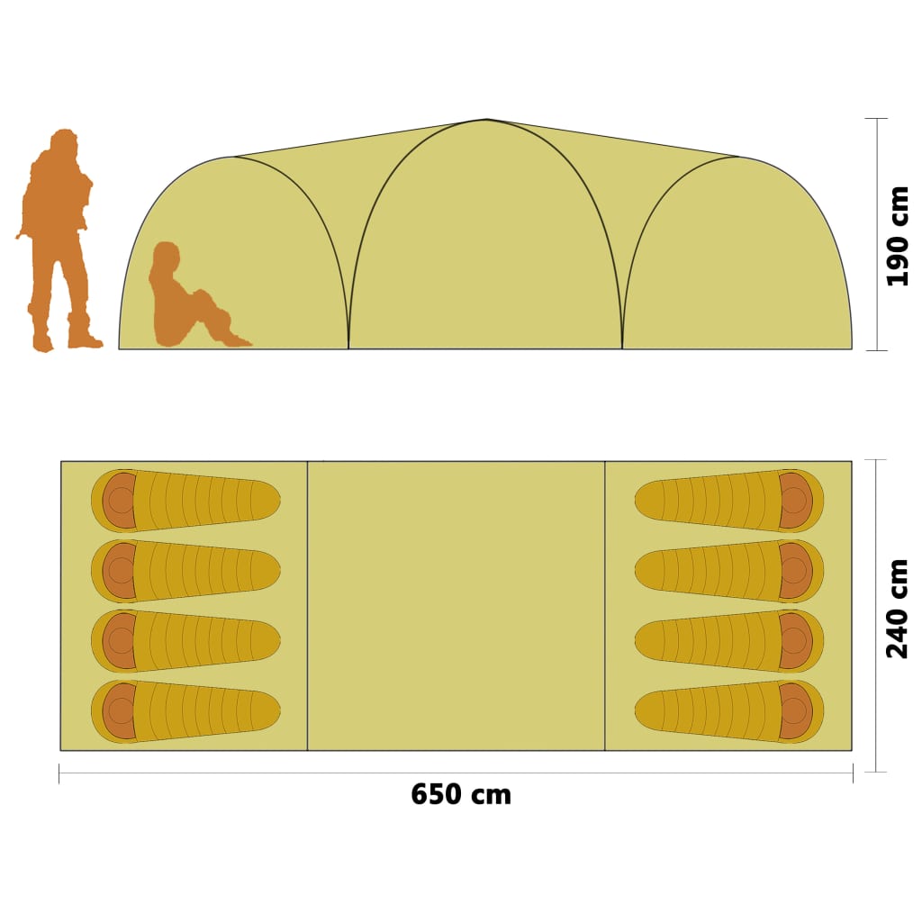 Cort Camping Tip Iglu, 8 Persoane, , 650X240X190 Cm