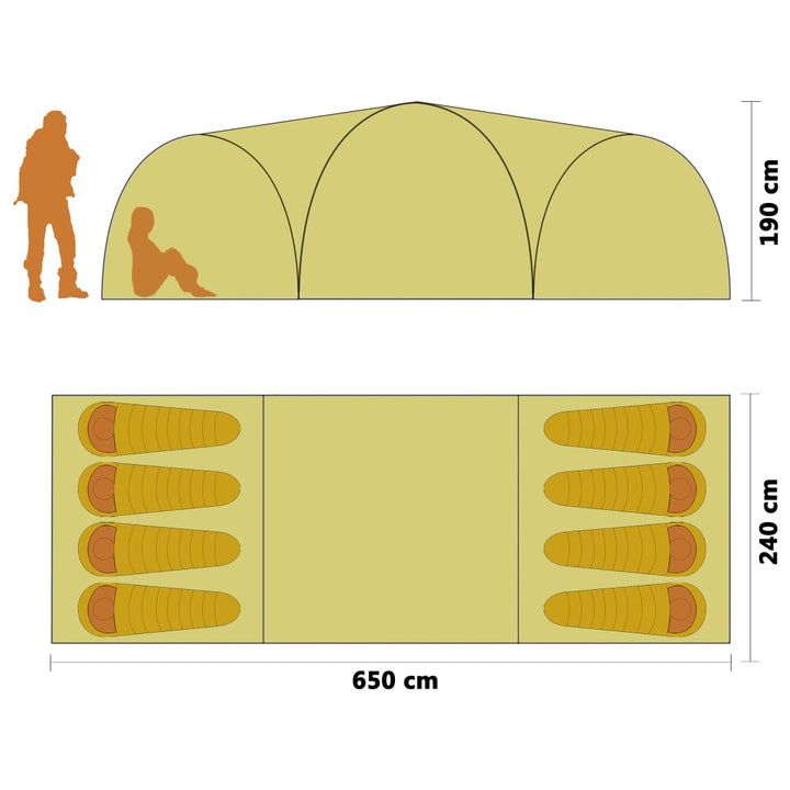 Cort Camping Tip Iglu, 8 Persoane, , 650X240X190 Cm