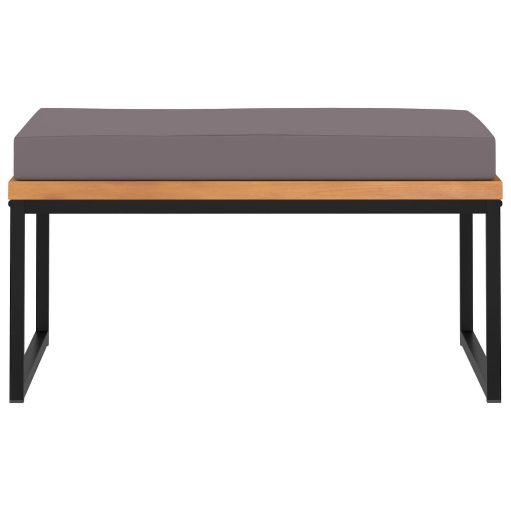 Taburet Cu Pernă Gri Închis, 66X66X36 Cm, Lemn Masiv Acacia