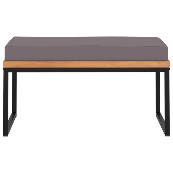 Taburet Cu Pernă Gri Închis, 66X66X36 Cm, Lemn Masiv Acacia