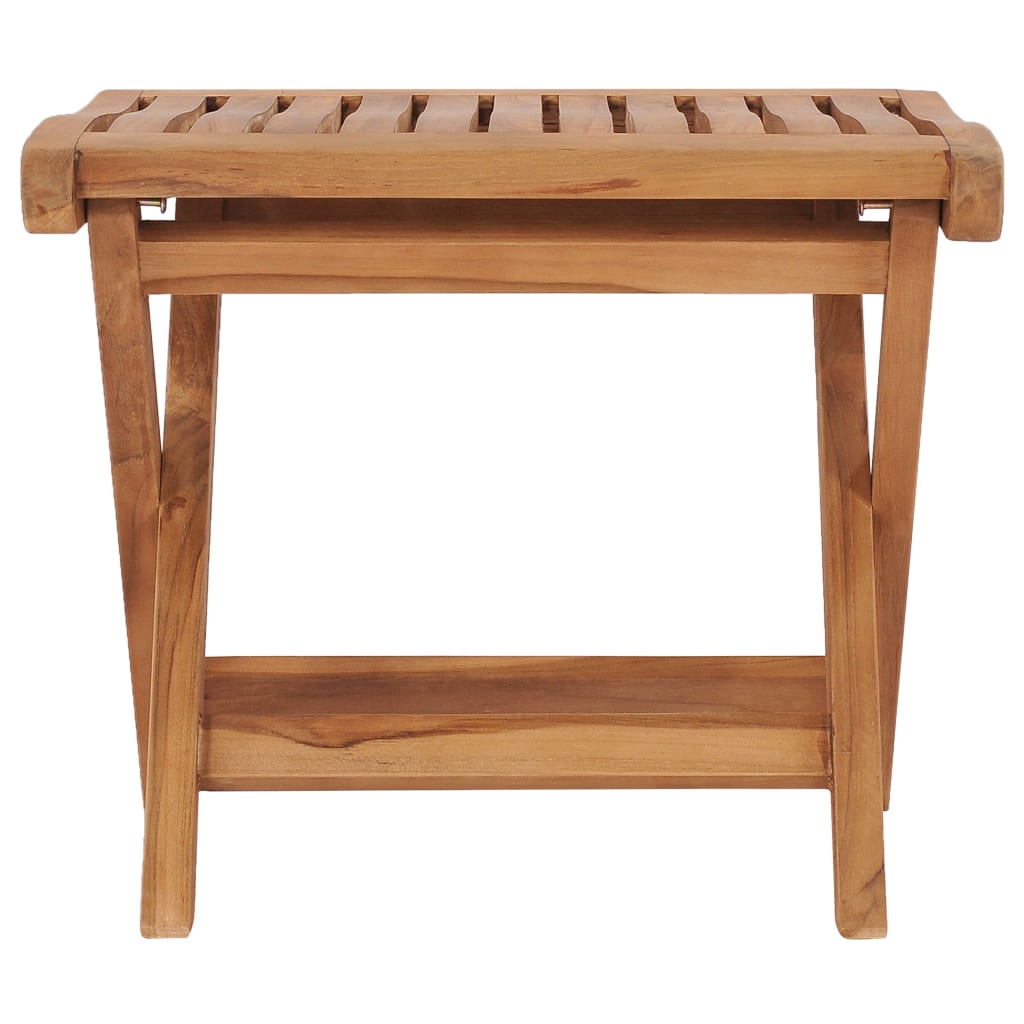 Taburet Pliabil, 46,5 X 49 X 41,5 Cm, Lemn Masiv De Tec