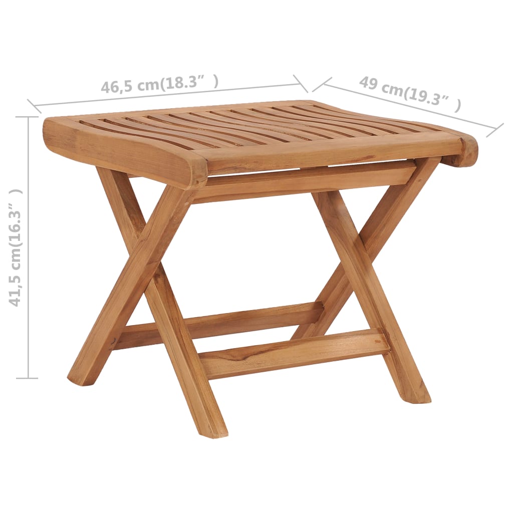 Taburet Pliabil, 46,5 X 49 X 41,5 Cm, Lemn Masiv De Tec