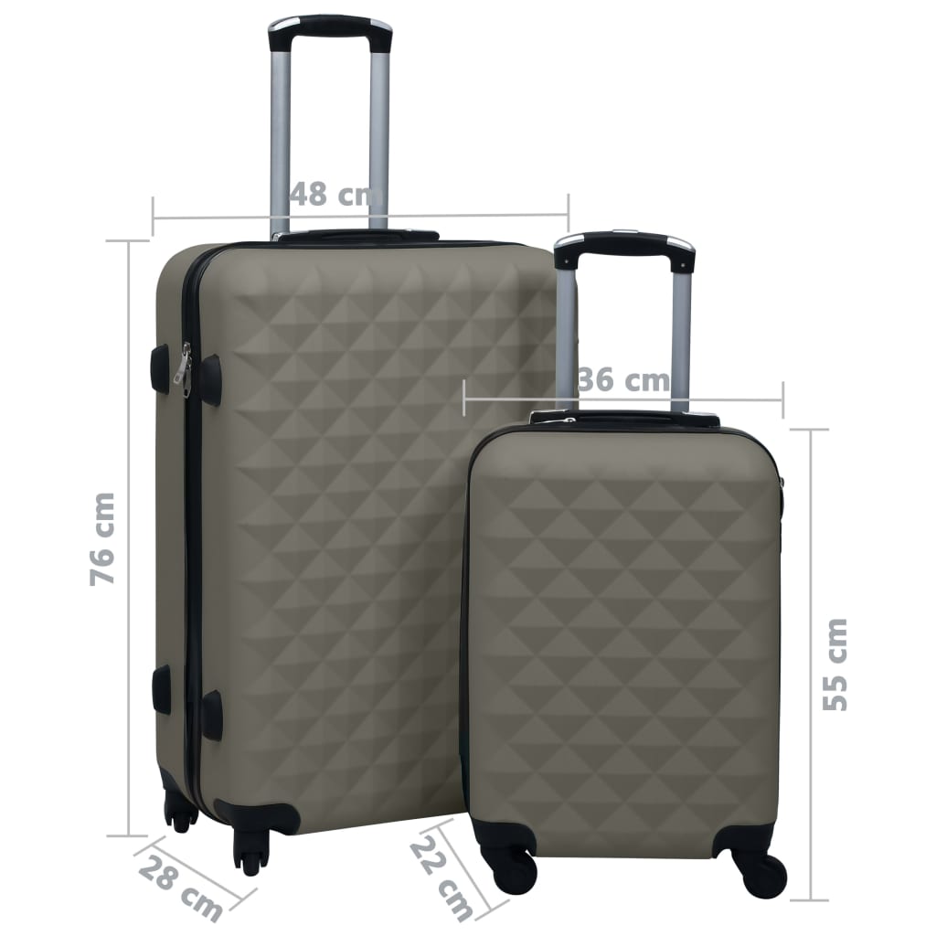 Set De Valize Cu Carcasă Rigidă, 2 Piese, , Abs