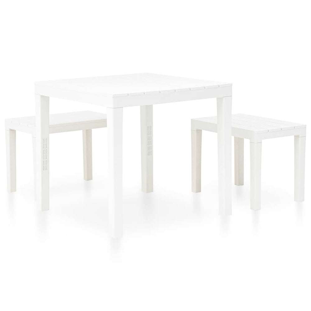 Masă De Grădină Cu 2 Bănci, , Plastic