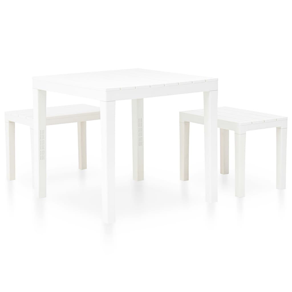 Masă De Grădină Cu 2 Bănci, , Plastic