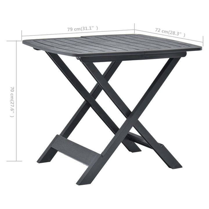 Masă De Grădină Pliabilă, , 79 X 72 X 70 Cm, Plastic
