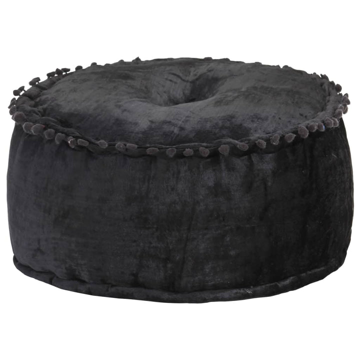 Fotoliu Puf Rotund, Antracit, 40 X 20 Cm, Catifea