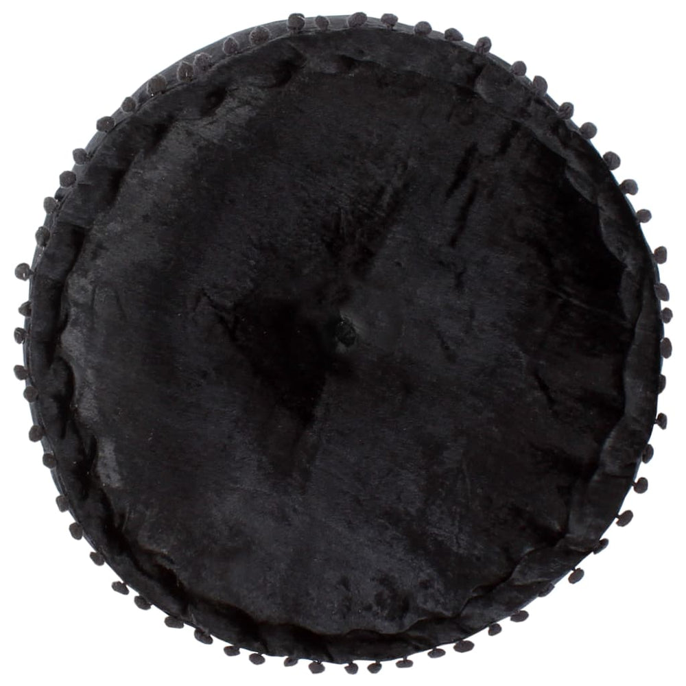 Fotoliu Puf Rotund, Antracit, 40 X 20 Cm, Catifea