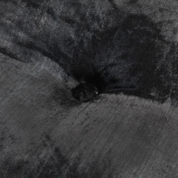 Fotoliu Puf Rotund, Antracit, 40 X 20 Cm, Catifea