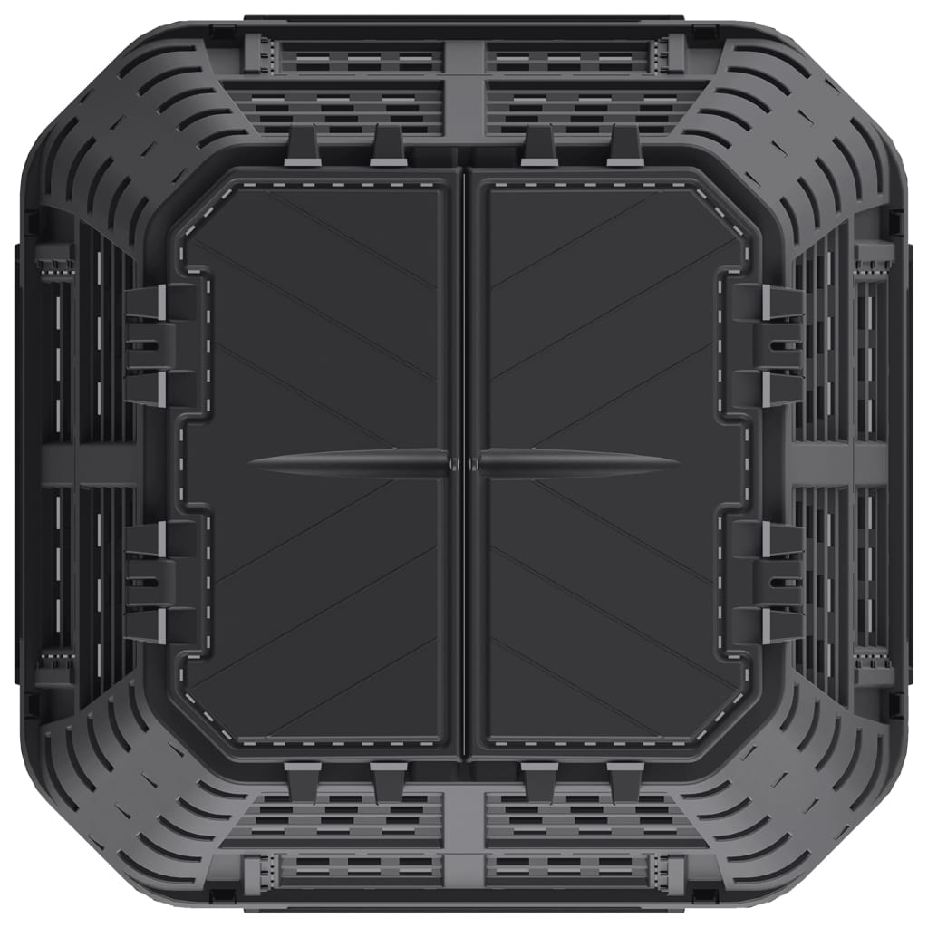 Compostor De Grădină, Negru, 93,3X93,3X80 Cm,