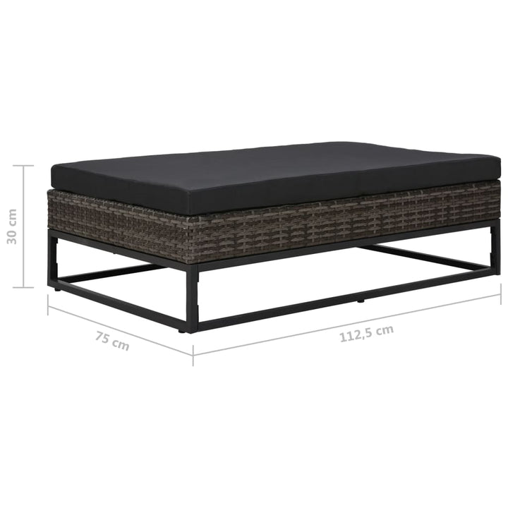 Set Canapele De Grădină Cu Perne, 5 Piese, Gri, Poliratan