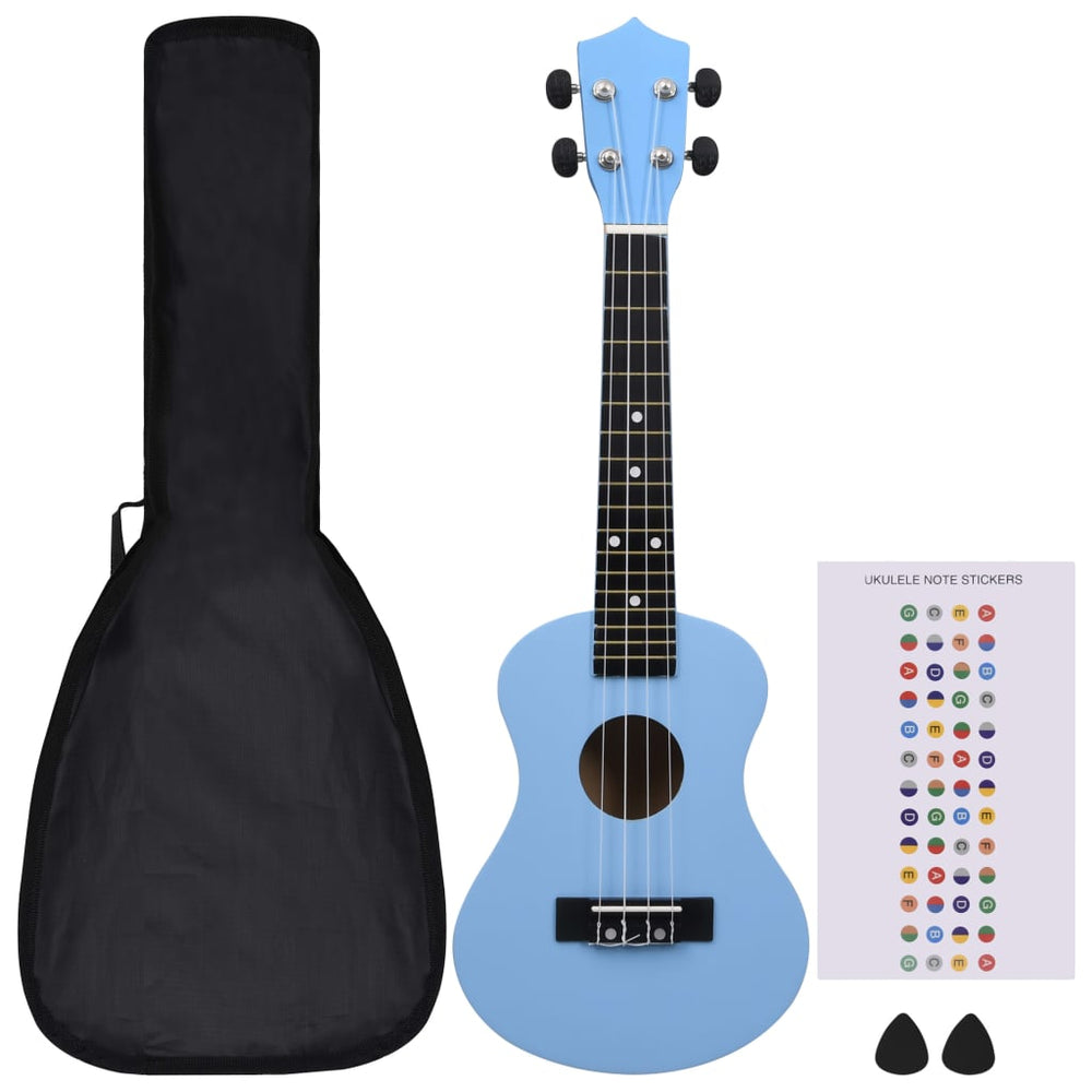 Set Ukulele Soprano Pentru Copii, Cu Husă, Bleu,