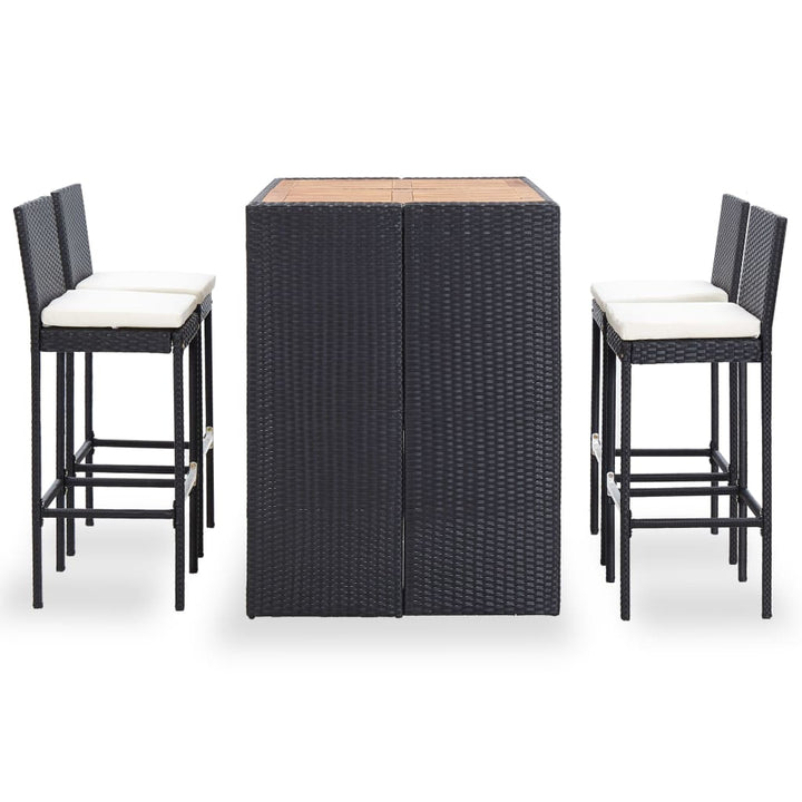 Vixl Set Mobilier De Exterior 5 Piese, , Poliratan, Lemn Acacia