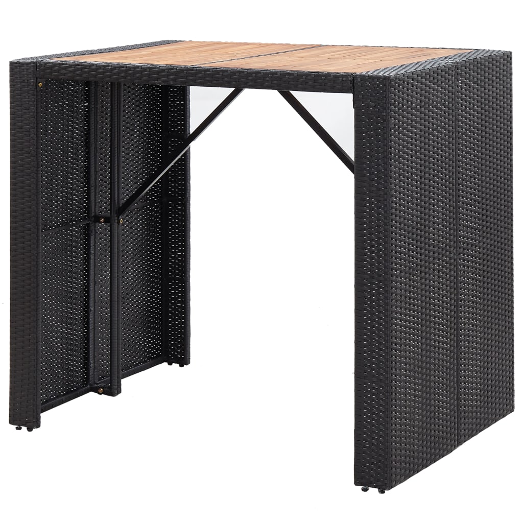 Vixl Set Mobilier De Exterior 5 Piese, , Poliratan, Lemn Acacia