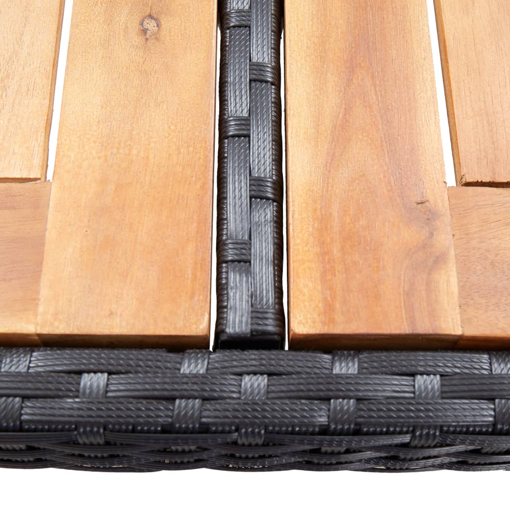 Vixl Set Mobilier De Exterior 5 Piese, , Poliratan, Lemn Acacia