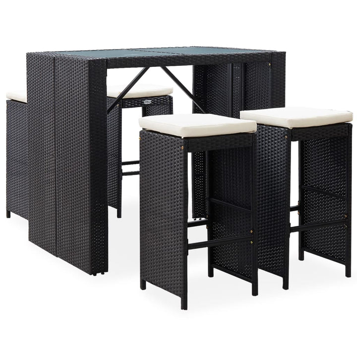 Vixl Set Mobilier De Bar De Exterior, Negru, Poliratan