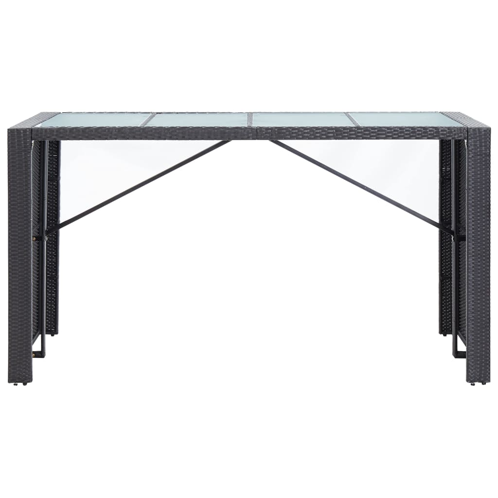 Vixl Set Mobilier De Bar De Exterior, Negru, Poliratan