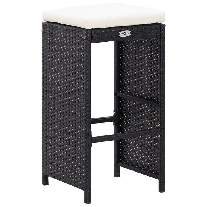 Vixl Set Mobilier De Bar De Exterior, Negru, Poliratan