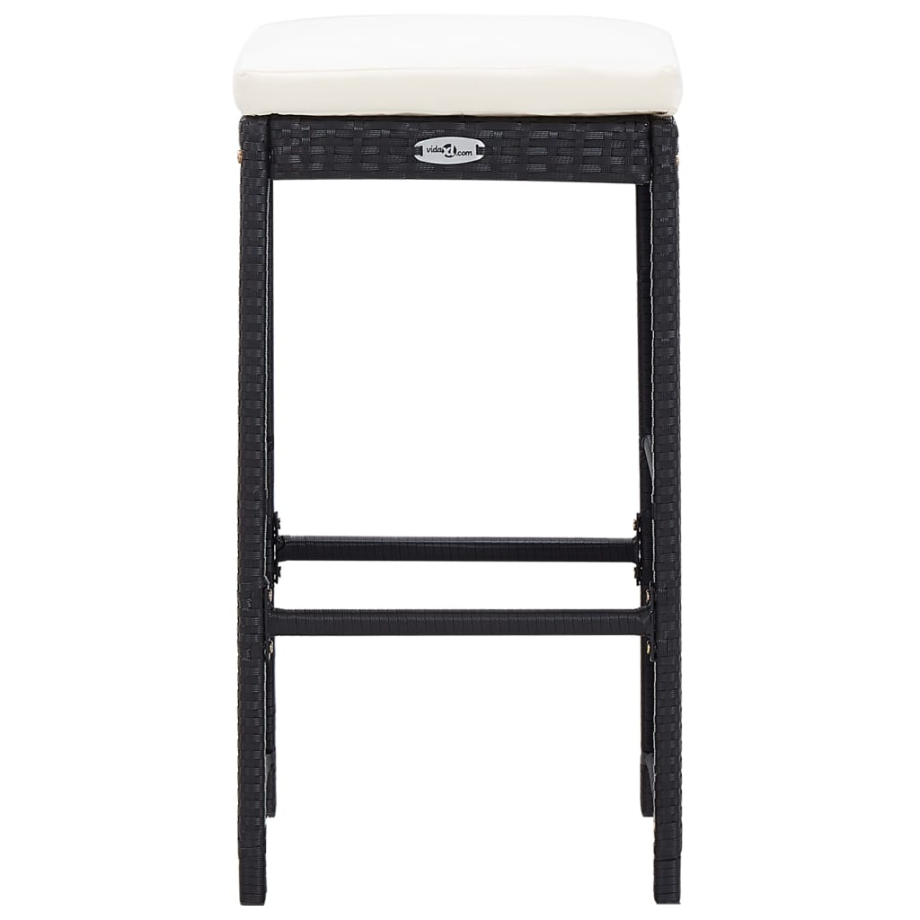 Vixl Set Mobilier De Bar De Exterior, Negru, Poliratan