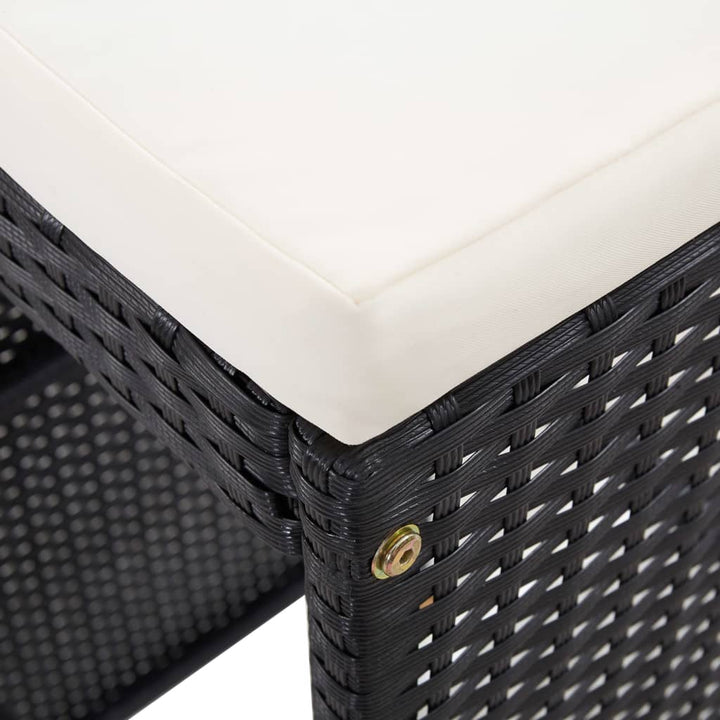 Vixl Set Mobilier De Bar De Exterior, Negru, Poliratan