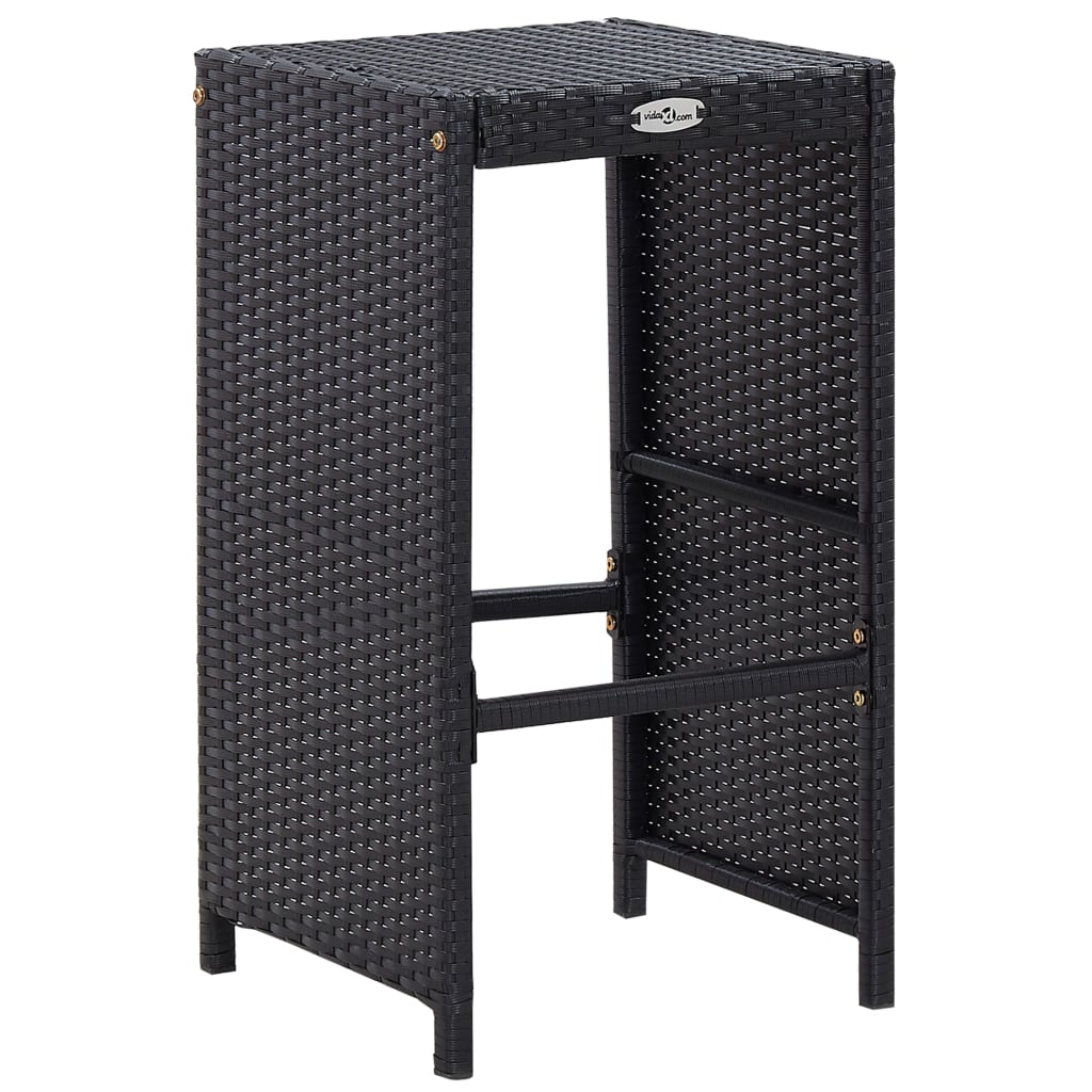 Vixl Set Mobilier De Bar De Exterior, Negru, Poliratan
