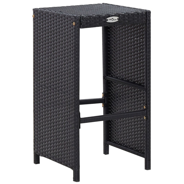 Vixl Set Mobilier De Bar De Exterior, Negru, Poliratan