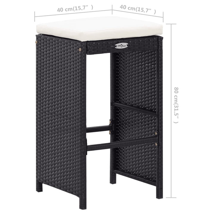 Vixl Set Mobilier De Bar De Exterior, Negru, Poliratan