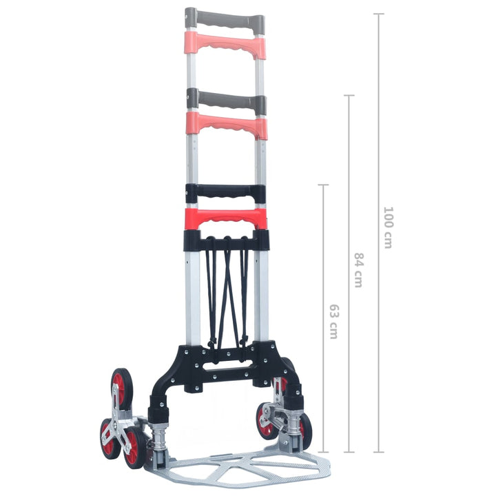Cărucior Pliabil Pentru Scări, 70 Kg, Argintiu, Aluminiu