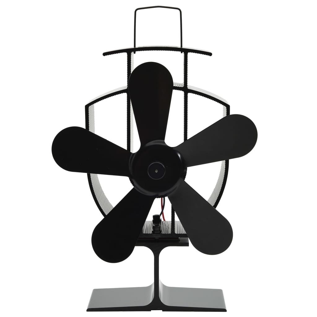 Ventilator De Sobă Cu Alimentare Termică, 4 Palete, Negru