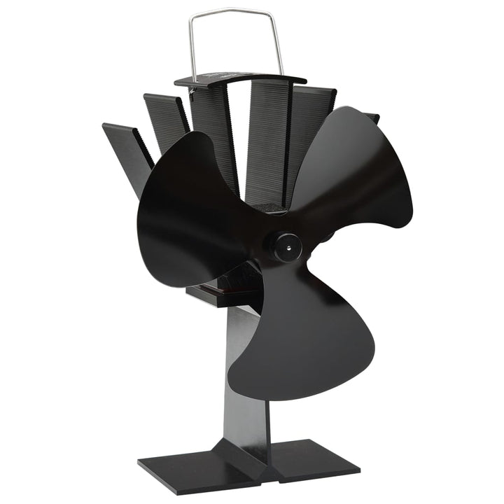 Ventilator De Sobă Cu Alimentare Termică, 4 Palete, Negru