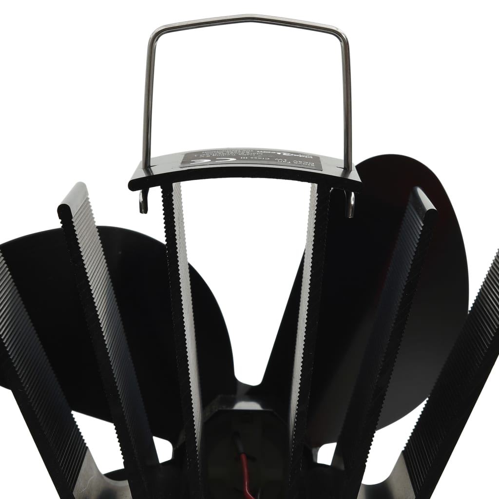 Ventilator De Sobă Cu Alimentare Termică, 4 Palete, Negru