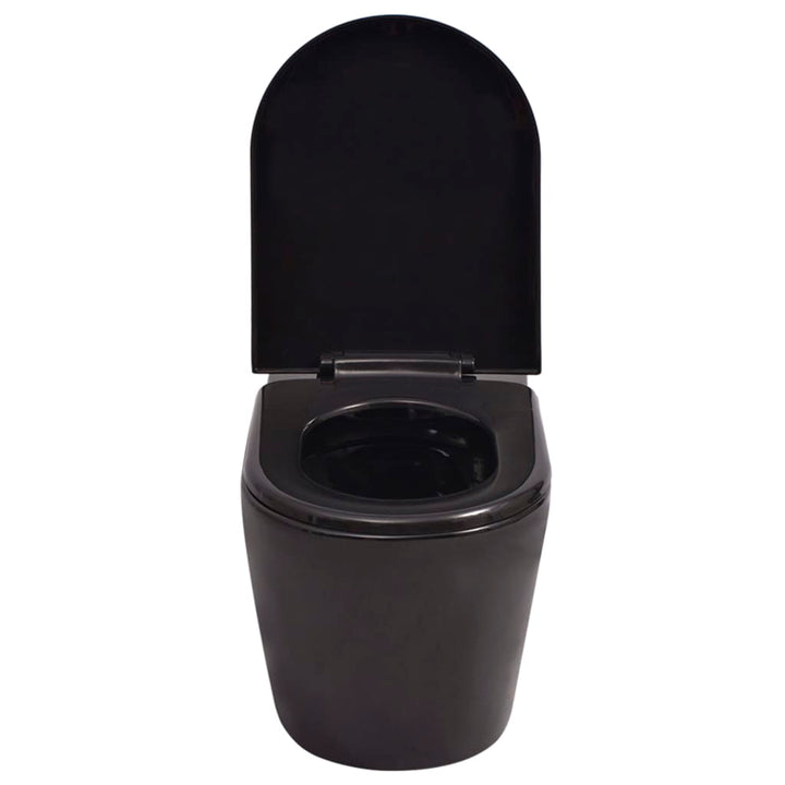 Vas Toaletă Suspendat Cu Rezervor Încastrat, Negru, Ceramică