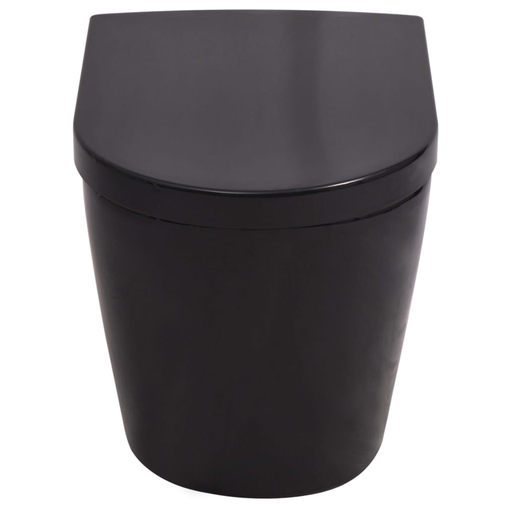Vas Toaletă Suspendat Cu Rezervor Încastrat, Negru, Ceramică
