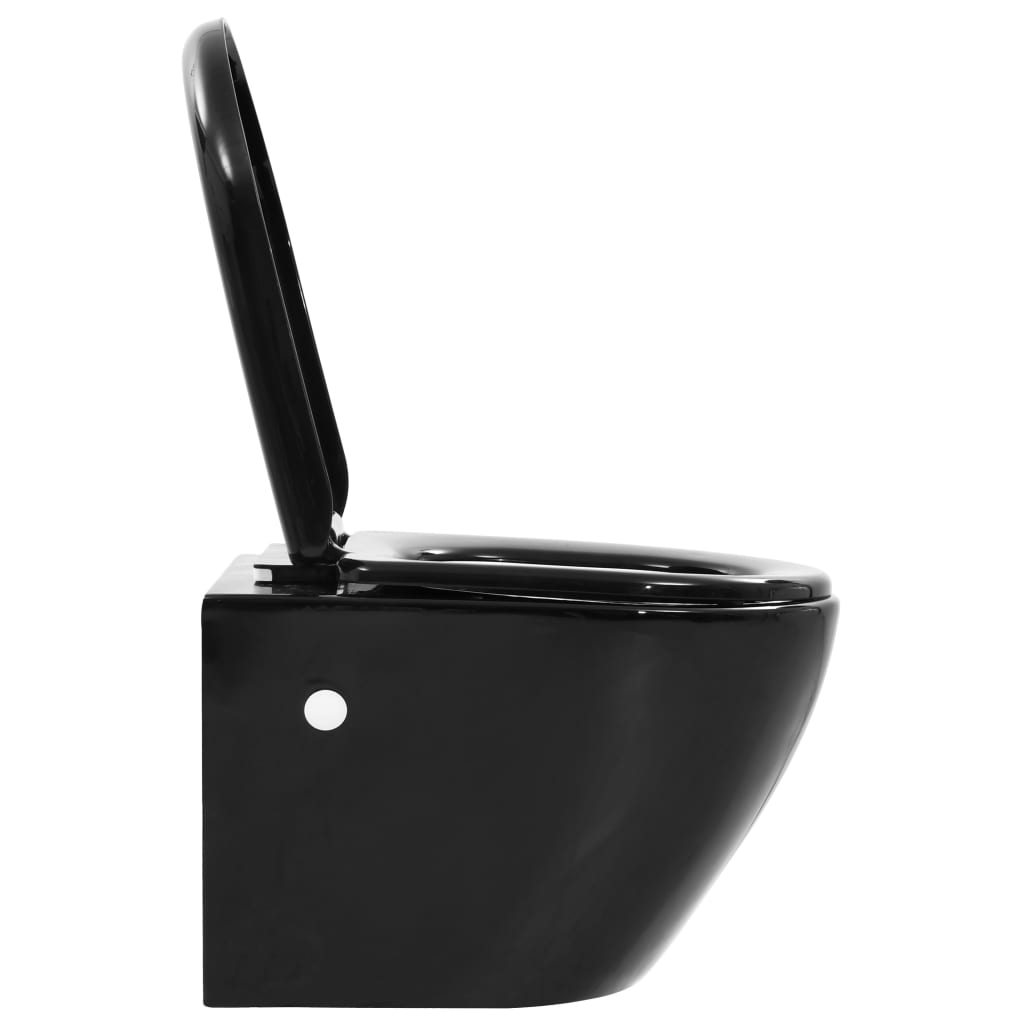 Vas Toaletă Suspendat Cu Rezervor Încastrat, Negru, Ceramică