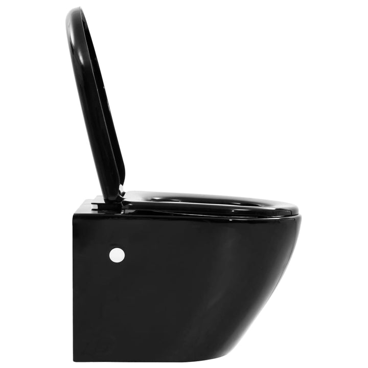 Vas Toaletă Suspendat Cu Rezervor Încastrat, Negru, Ceramică