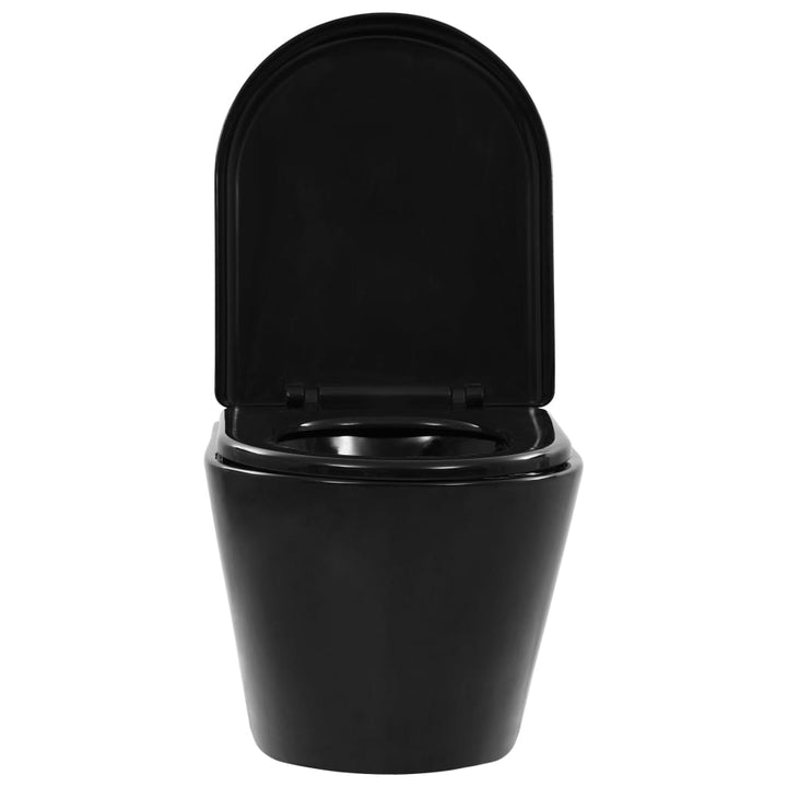 Vas Toaletă Suspendat Cu Rezervor Încastrat, Negru, Ceramică