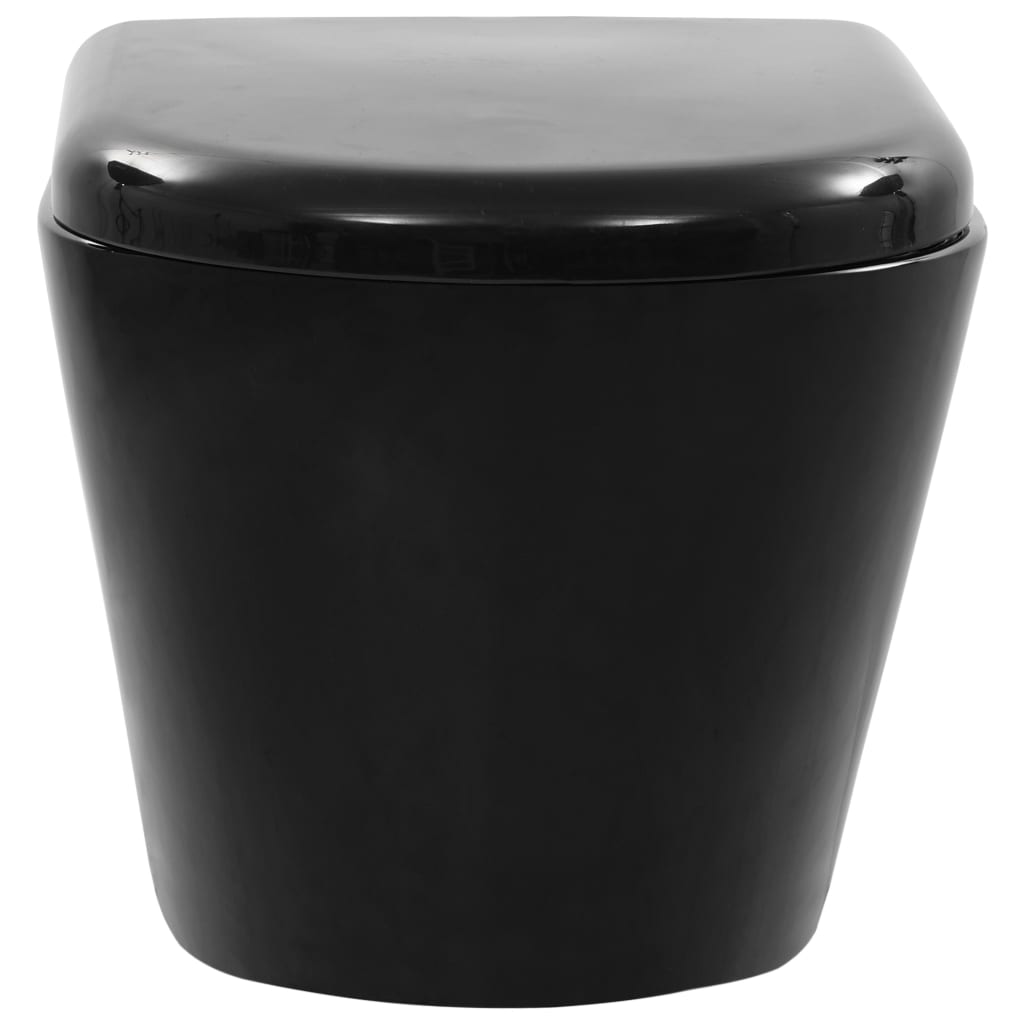 Vas Toaletă Suspendat Cu Rezervor Încastrat, Negru, Ceramică