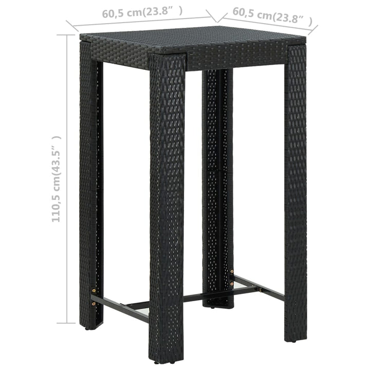 Masă De Bar De Grădină, , 60,5 X 60,5 X 110,5 Cm Poliratan
