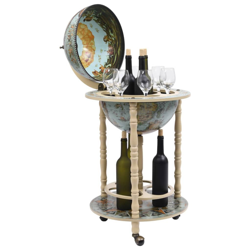 Bar Tip Glob Pământesc Suport Sticle De Vin, Albastru, Eucalipt
